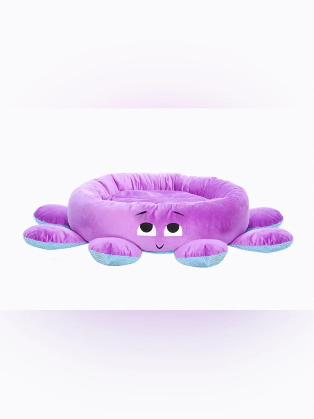BARK Ollie the Octopus Dog Bed With 2 Plush Detachable Dog Toy Limbs